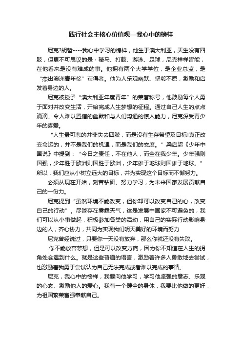 践行社会主核心价值观—我心中的榜样