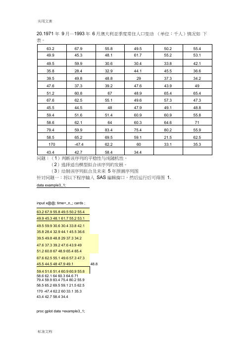 时间序列分析报告上机操作题