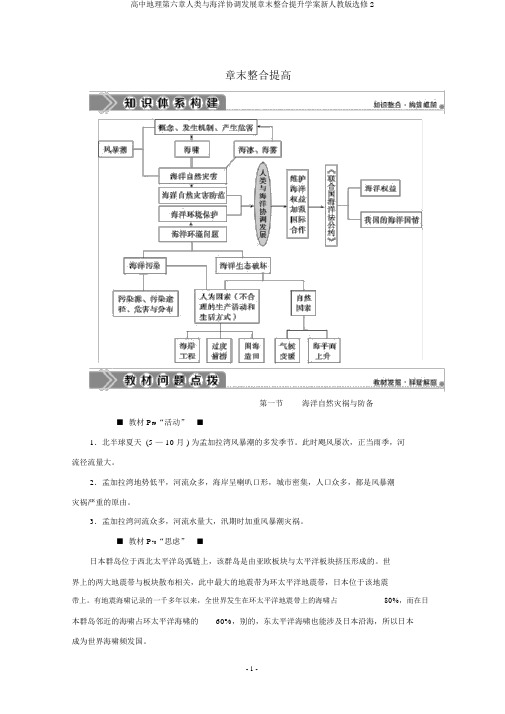 高中地理第六章人类与海洋协调发展章末整合提升学案新人教版选修2