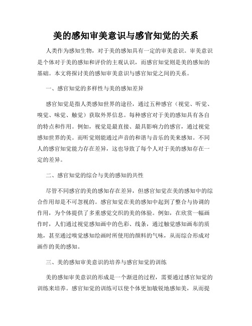 美的感知审美意识与感官知觉的关系