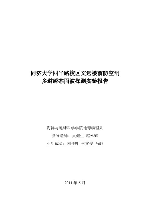 多道瞬态面波探测实验报告