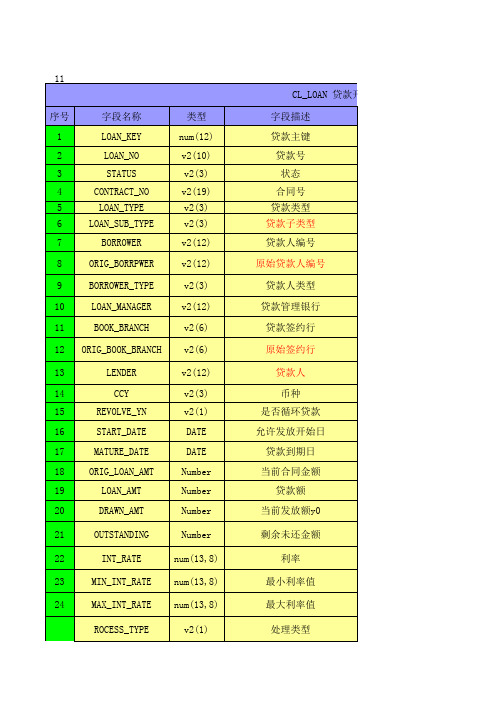 贷款数据字典