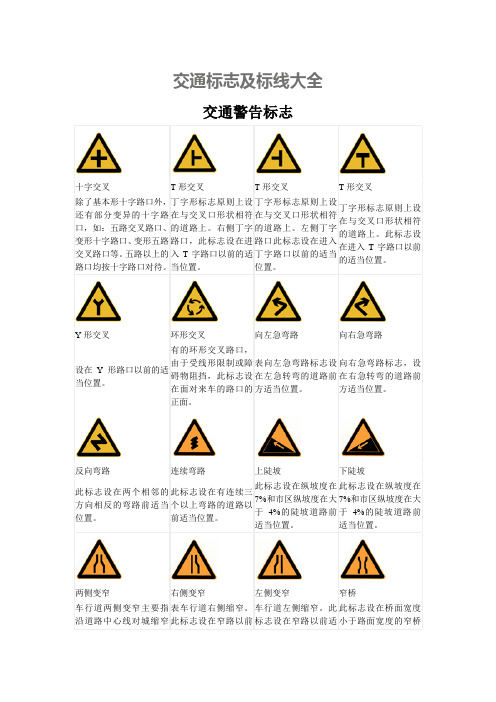 交通标志及标线大全(市政道路工程)