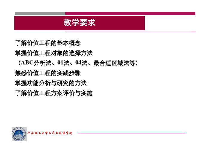 工程经济第8章  价值工程 -华南理工大学