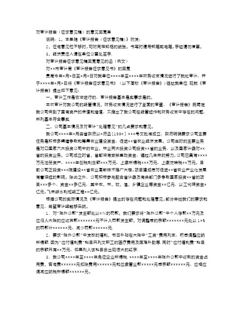 审计报告回复意见【精选文档】