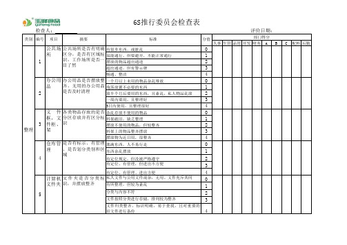 6S检查表