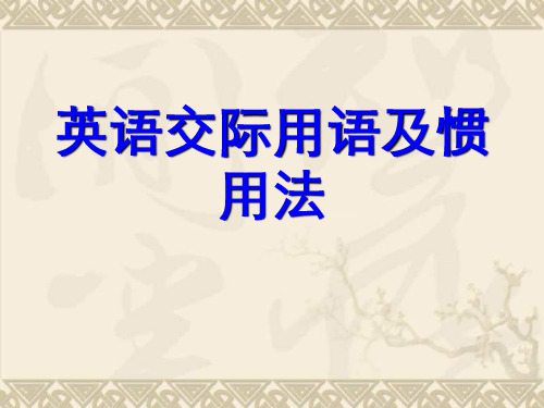 高三英语课件交际用语及惯用法练习