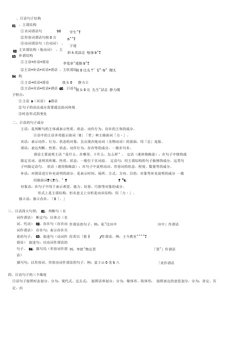 日语句子结构及句型