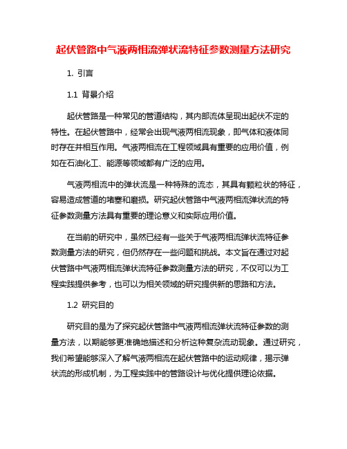 起伏管路中气液两相流弹状流特征参数测量方法研究