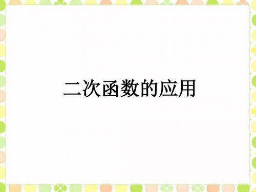 鲁教版九年级数学上册《二次函数的应用2》课件1