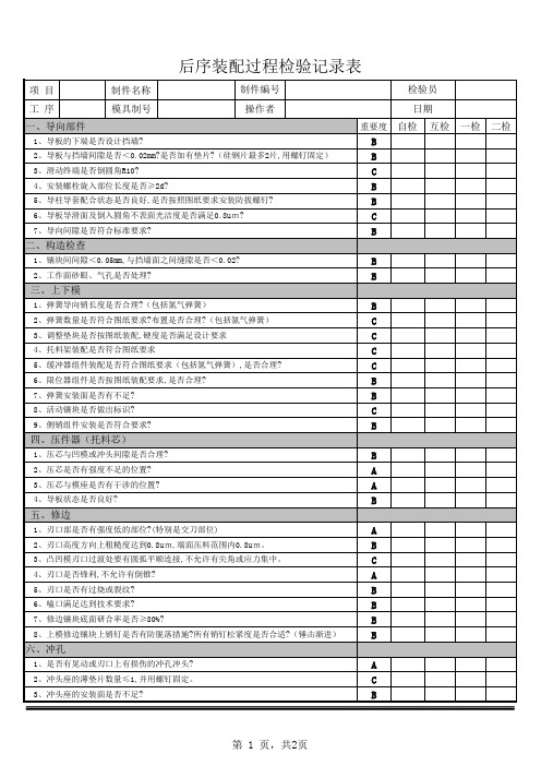 09-装配过程检验记录表