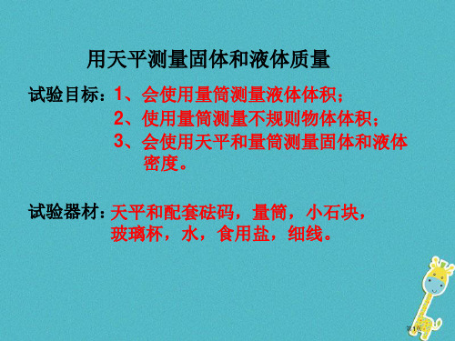 八年级物理上册6.3测量物质的密度