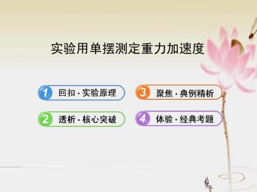 全程复习广西专用高考物理一轮复习第七章实验用单摆测定重力加速度课件新人教版