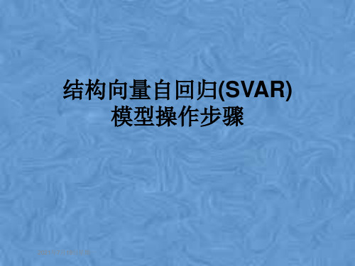 结构向量自回归(SVAR)模型操作步骤