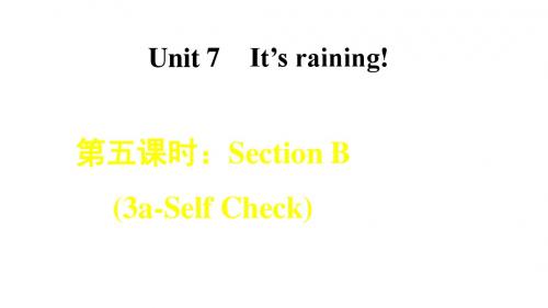 2019春人教版七年级英语下册：Unit 7 It's raining! SectionB SectionB (3a-Self Check)