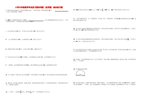 小学六年级数学毕业复习解决问题(应用题)综合练习题(50题)