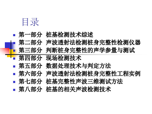 声波透射法检测灌注桩完整性PPT课件