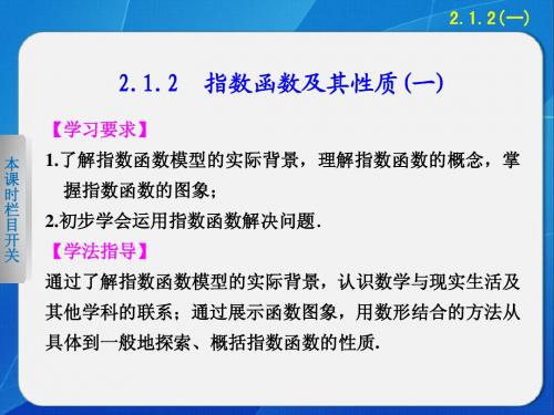 2014届高三数学(理)一轮专题复习  指数函数及其性质(一)