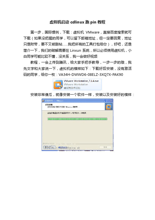 虚拟机启动cdlinux跑pin教程