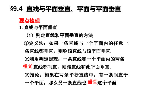 ①定义法：如果一条直线与一个平面内的任意一条直线都垂直,则称