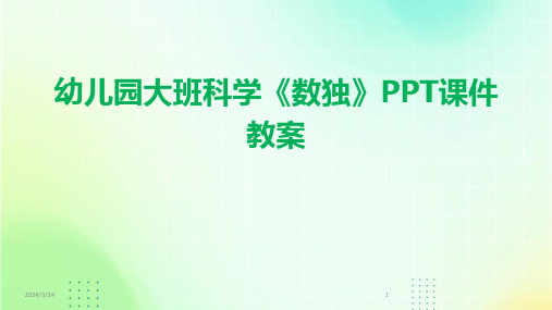 2024年度幼儿园大班科学《数独》PPT课件教案