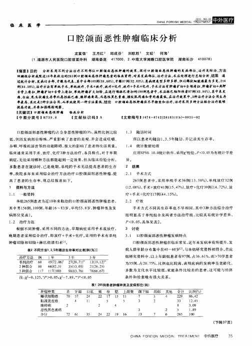 口腔颌面恶性肿瘤临床分析