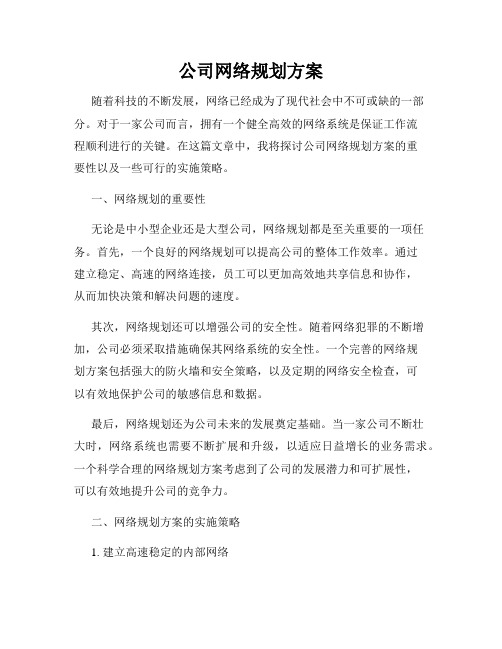 公司网络规划方案