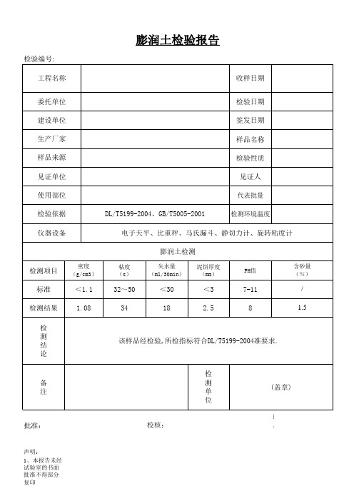 【工程常用】膨润土检测报告