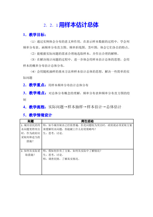 (教案1)2.2用样本估计总体_20120207084508531