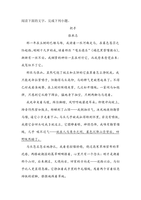 张承志《把手》阅读练习及答案