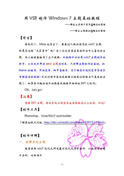 [动漫东东]【樱茶】WIN7主题制作基础教程