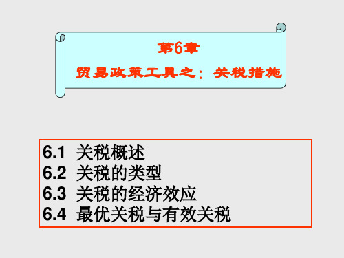 第6章(完) 贸易政策工具之：关税措施