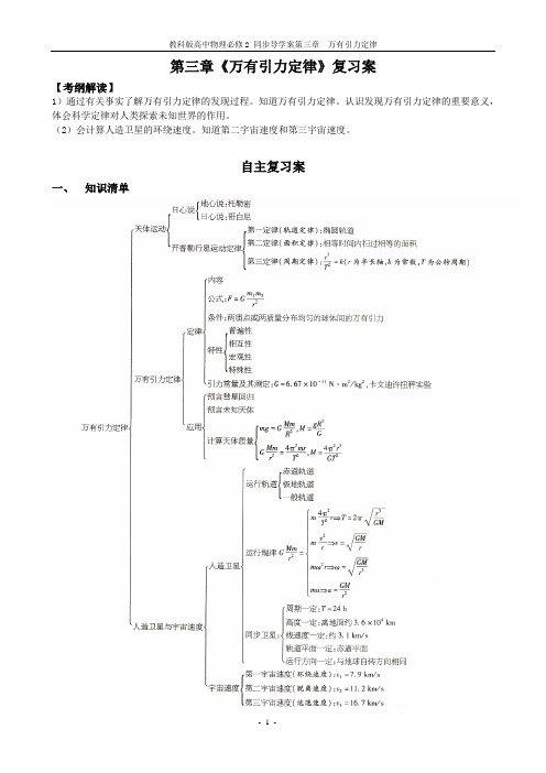 第三章万有引力定律复习案