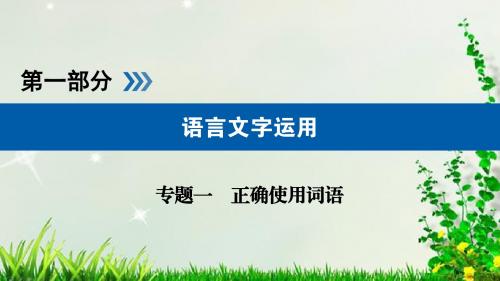 高考语文大一轮复习第一部分语言文字运用专题一正确使用词语(包括熟语)课件