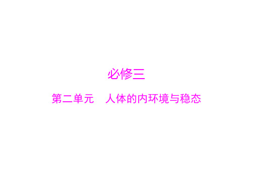 必修三  第二单元  人体的内环境与稳态  第一讲 稳态的生理意义、神经调节与体液调节精品文档16页