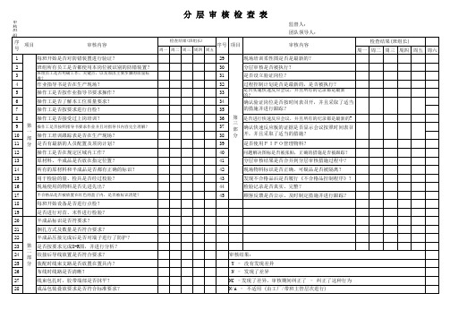 分层审核检查表