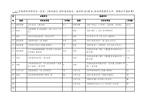 北京第二实验小学二年级推荐书目