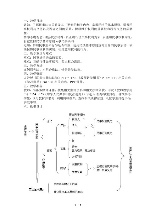 第十一课第一框-领会民法精神-教学设计