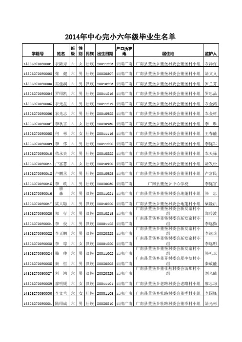 2014六年级毕业生