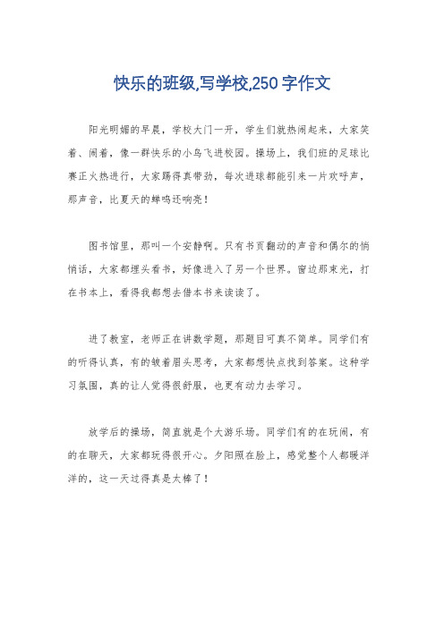 快乐的班级,写学校,250字作文