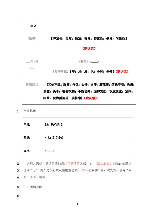 最新主诉现病史模板(上传版)