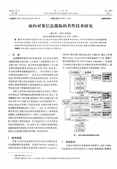 面向对象信息提取的共性技术研究