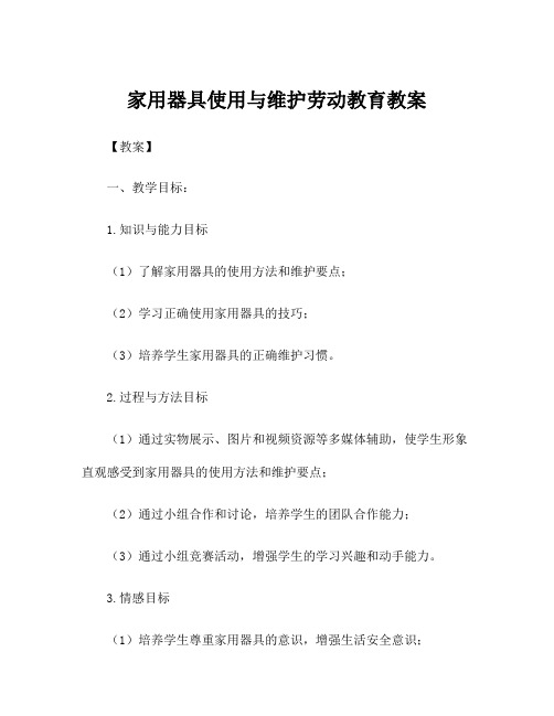 家用器具使用与维护劳动教育教案