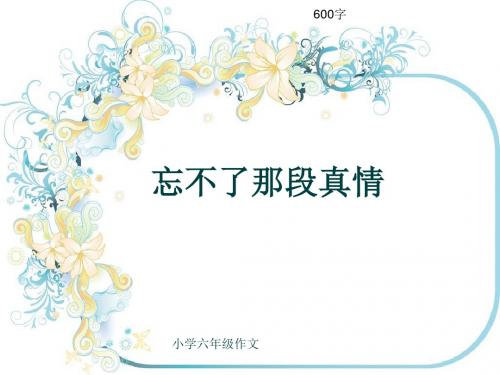 小学六年级作文《忘不了那段真情》600字(共9页PPT)