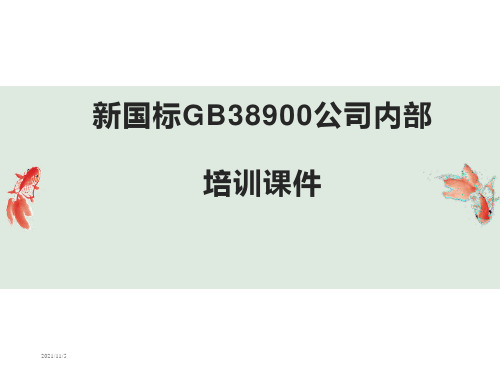 2021年新国标GB38900公司内部培训课件