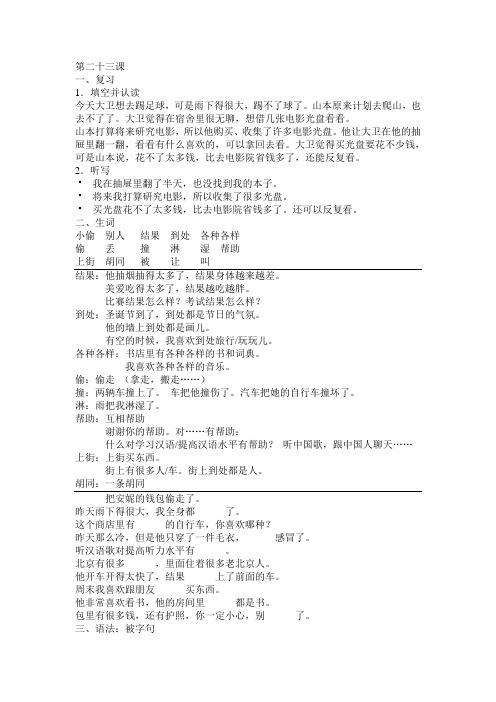 国际汉语教学教案顺利篇_第23课