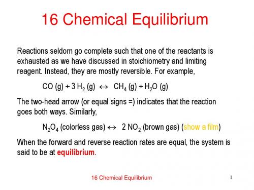 14 Chemical Equilibrium - Science：14化学平衡的科学