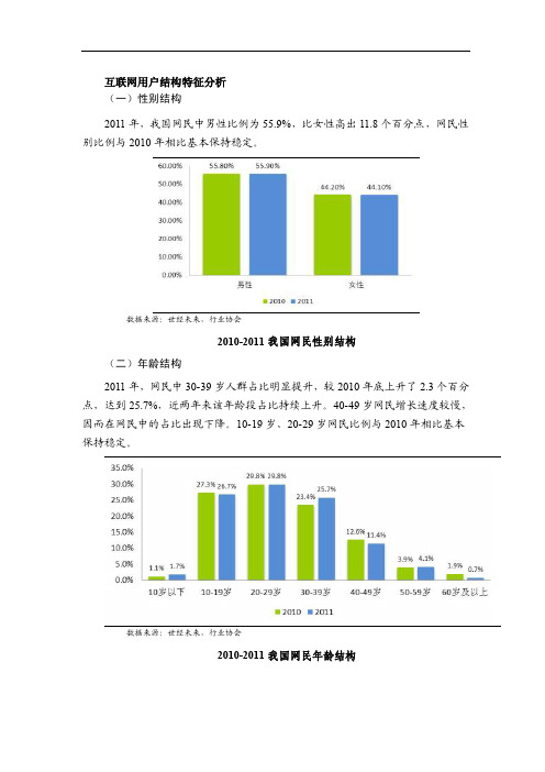 互联网用户结构特征分析