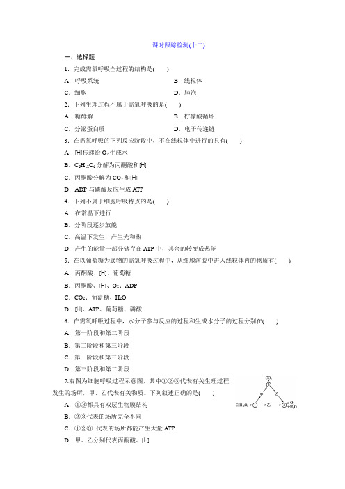 2017-2018学年高中生物浙科版必修1课时跟踪检测十二 