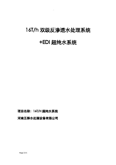 16T双级反渗透 EDI